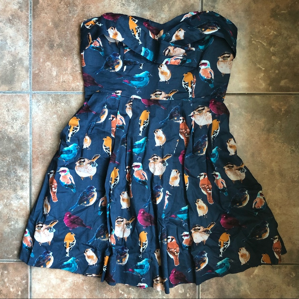 Anthropologie Maeve Bird Print Dress